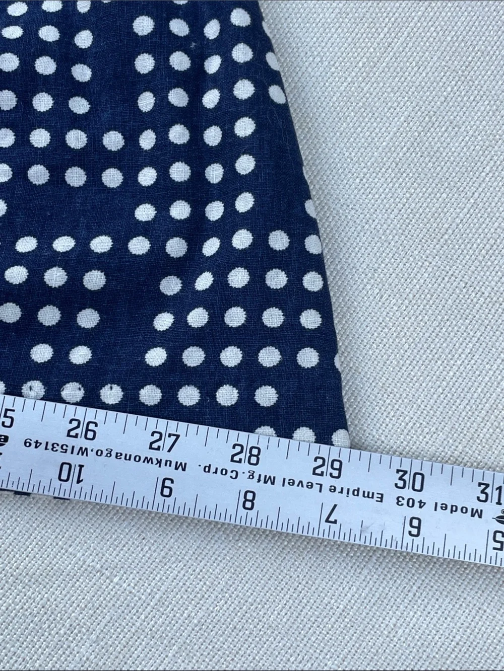 Strapless Navy Blue Polka Dot Dress